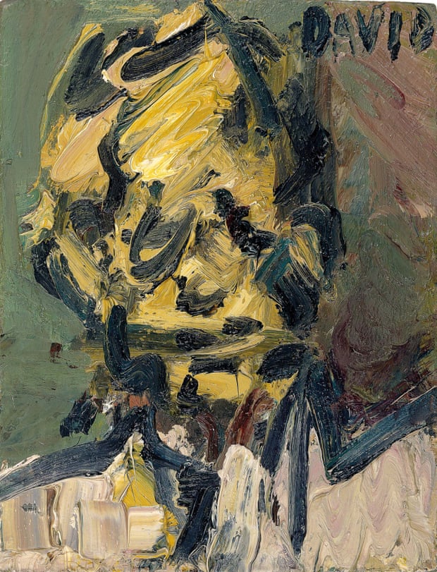 Head of David Landau, 1990, by Frank Auerbach.