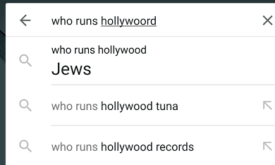 What happens when you ask Google "who runs hollywood"?