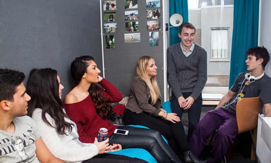 Students in a room at a Cass and Claredale hall of residence