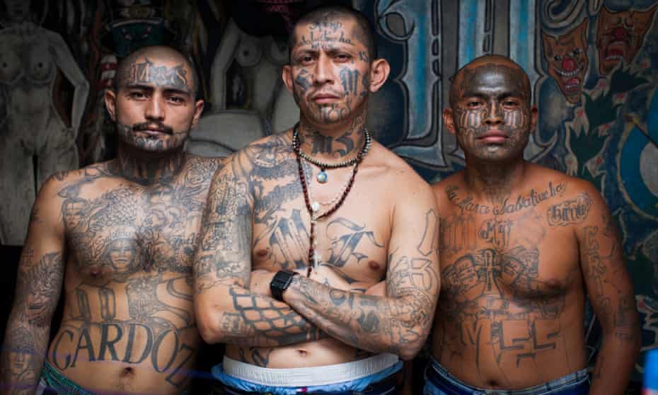 Inmates of the Penal de Ciudad Barrios, reserved for members of the MS-13 gang.