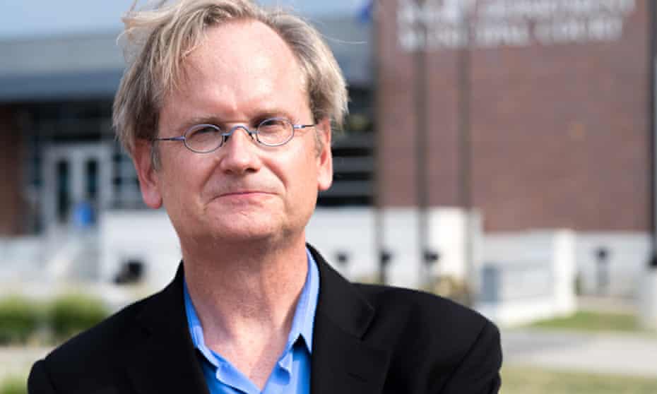 Pondering presidential run, Larry Lessig speaks outside Ferguson PD