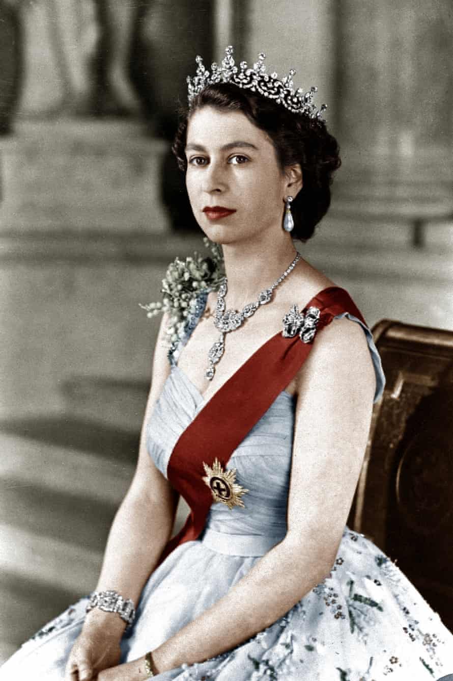 Queen Elizabeth II in an official photo in February 1952, when she acceded to the throne. 
Hulton Archive
