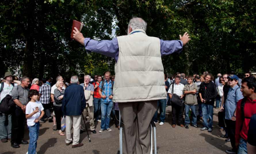 Speakers’ Corner is an area where public speaking is allowed, and any subject is allowed.