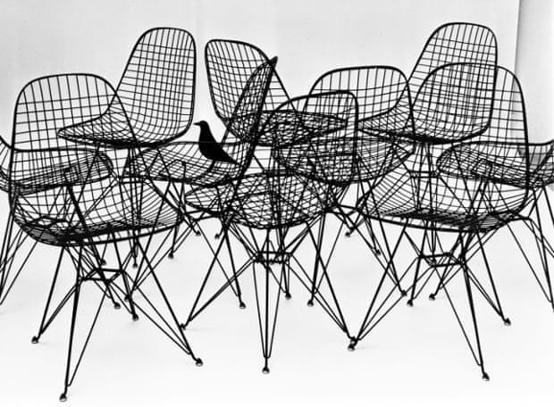 Wire chairs by Ray and Charles Eames