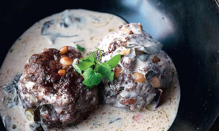Yotam Ottolenghi's lamb meatballs with warm yoghurt and Swiss chard