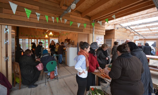‘We learn from each other’ … residents enjoy the community atmosphere at Agrocité. 
