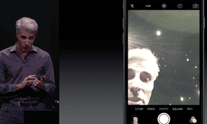 3D Touch being used to preview a selfie.