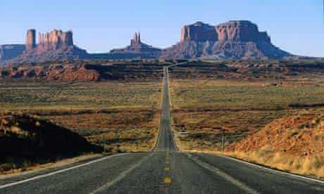 The road through Monument Valley, US