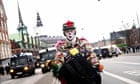 An activist cycling in Copenhagen