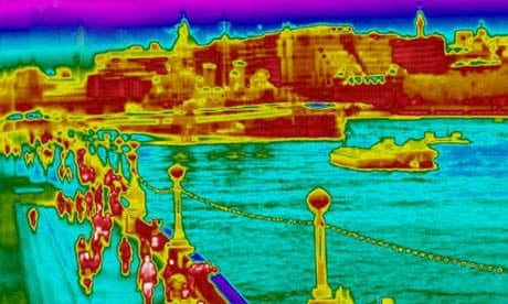 A thermal image of the view from Tower Bridge