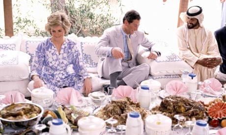 Prince Charles and Diana during tour of Gulf in 1989