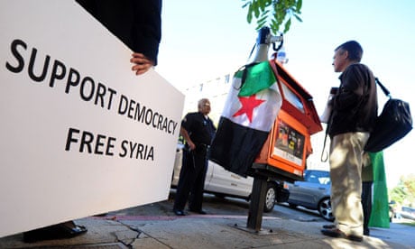 Syrian protesters in America