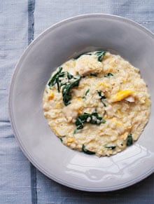 Nigel Slater's risotto of smoked cod and spinach