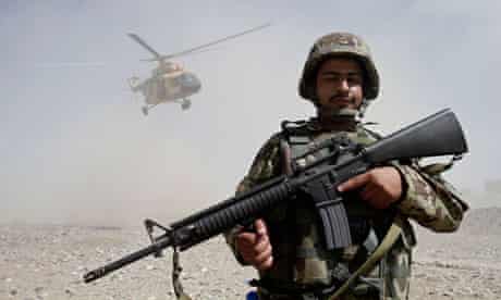 Afghan soldier near Kabul