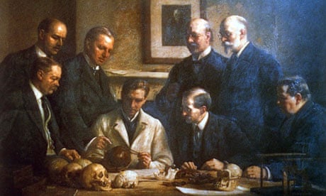 Image result for painting A Discussion on the Piltdown Skull