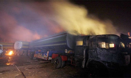 Nato fuel convoy attacked in Pakistan, 2010