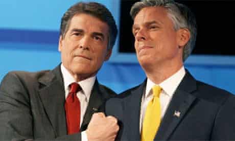 Rick Perry and Jon Huntsman at the Florida GOP debate