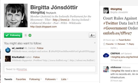 Birgitta Jónsdóttir's Twitter account