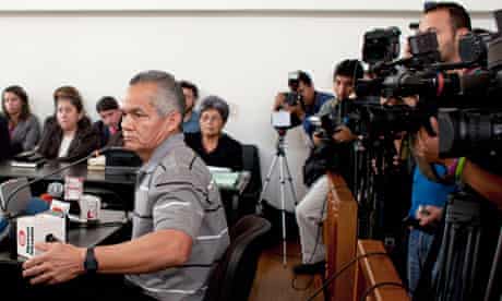 Guatemalan ex-soldier Pedro Pimentel Rios at his trial for his role in the Dos Erres massacre