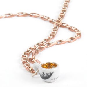 Valentines Day jewellery: Tea cup charm necklace