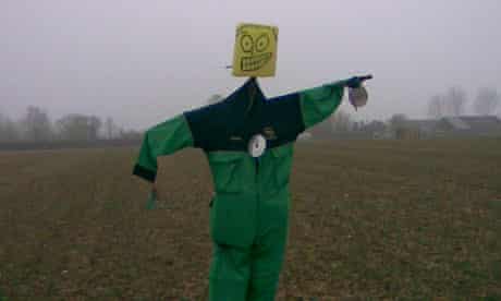 Left field ... a scarecrow in Norfolk.
