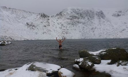 Cold-water swimming in Red Tarn, in the Lake District