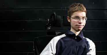 Nick Wallis, confined to a wheelchair due to his Muscular Dystrophy