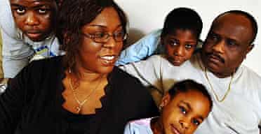 Carol and Ranti Nwosu with their three children, from left: Mark, Danny and Ruth. Danny has sickle cell anaemia