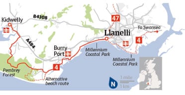 Cycling map: The Millennium Coastal Park