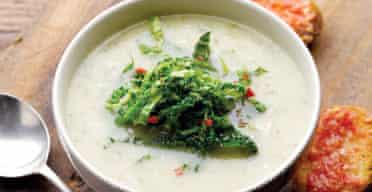 Savoy cabbage and parmesan soup