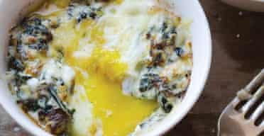 Baked eggs with kale