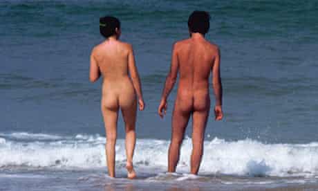 Nudist couple on the beach