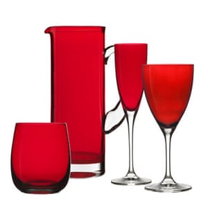 Christmas tables: Colour glassware