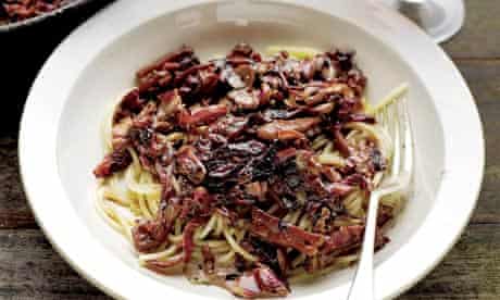 Hugh Fearnley-Whittingstall's recipe for Radicchio Pasta with Pancetta and Pasta