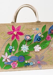  LoDrid Embroidery Project Bag, Square Embroidery