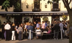 Drinking outside a pub