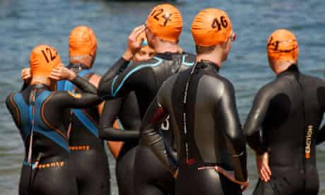 Swimmers prepare to cross the Hellespont
