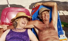 Elderly couple on the beach