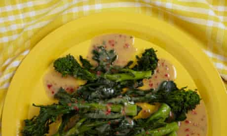 Purple sprouting broccoli with chilli and anchovy dressing