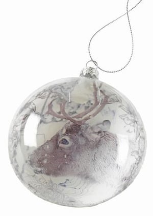 xmas decorations: Reindeer glass bauble