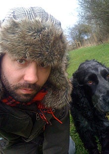 Tom Cox and Henry the spaniel