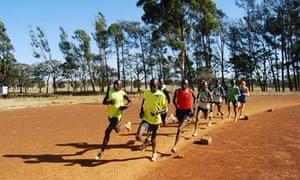 Kenyan athletes at the Run Fast training camp