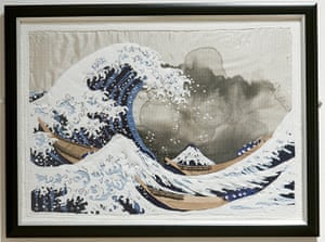 Knitted art: Hokusai's The Great Wave