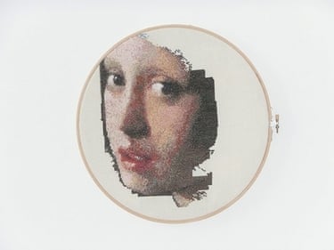 Knitted art: Vermeer’s The Girl with a Pearl Earring