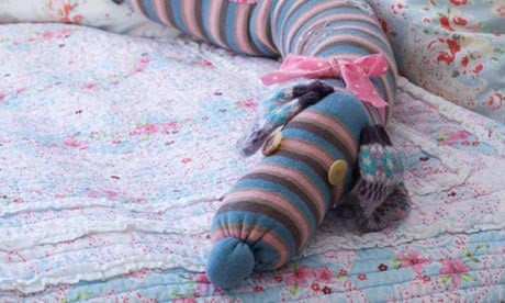 Sock pup-pet ... a completed sausage-dog draught excluder