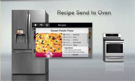 The LG smart fridge communicating with the oven
