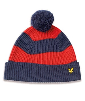 Bobble hats: Red and blue