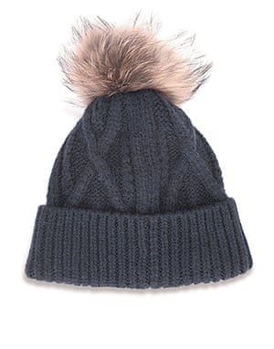 Bobble hats: Navy and faux-fur