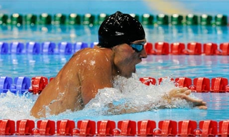 Swimmer and current world media crush Ryan Lochte in the Olympic 400m individual medley