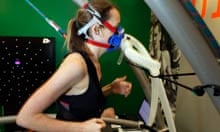 Kate Carter facendo il test VO2 max presso il GSSI